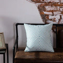 Axyaa Blue Geometric Embroidered Cotton Cushion Cover - 45x45cm