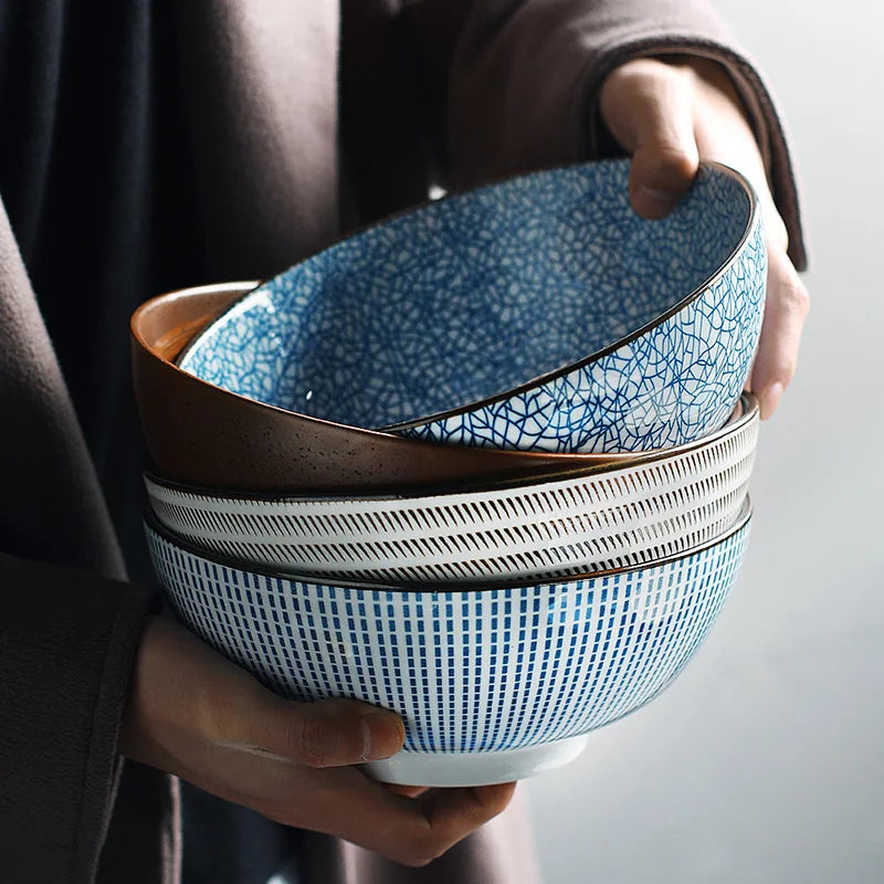 Axya Japanese Ceramic Bowls Set with Spoon and Teacup