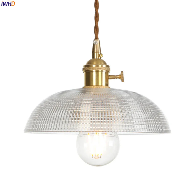 Axyaa Nordic Style Copper Glass Pendant Light - Loft Industrial Decor