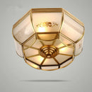 Axyaa Copper Ceiling Light with Glass Lampshade for Bedroom and Study Room