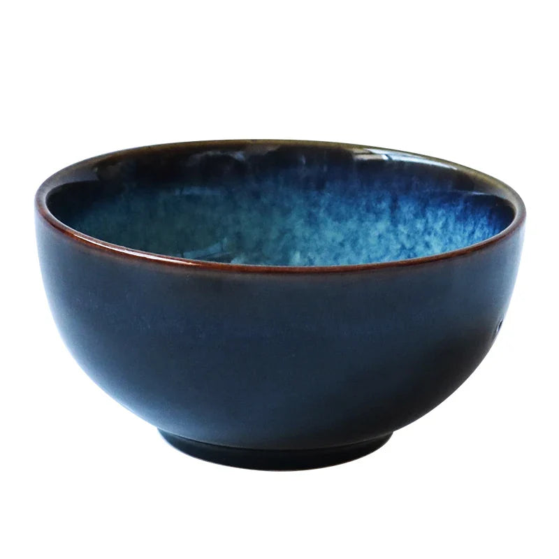 Axya Retro Blue Noodle Salad Bowl Set - Household Restaurant Dinnerware Bowls