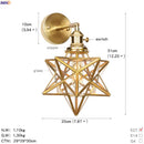 Axyaa Vintage Copper Wall Lamp Star Glass LED Wall Lights Fixtures