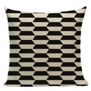 Axyaa Geometric Linen Cushion Cover 45x45cm - High Quality Decor Pillow