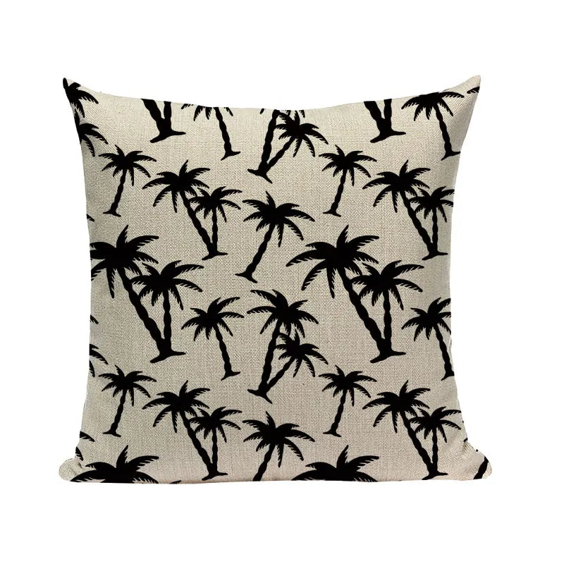 Axyaa Woven Flower Tree Cushion Cover - Black & White Decorative Pillowcase