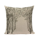 Axyaa Woven Flower Tree Cushion Cover - Black & White Decorative Pillowcase
