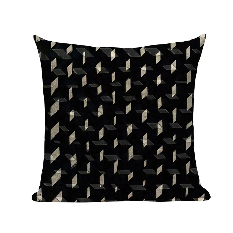 Axyaa Geometric Wave Dots Line Spring Cushion Cover - Black White - Custom Home Decor Pillow Cover