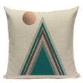 Axyaa Farmhouse Geometric Cushion Covers in Green and White