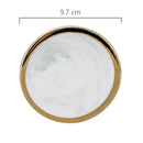Axya Gold Marble Ceramic Coaster Set - Round Table Mat for Coffee & Tea Cups