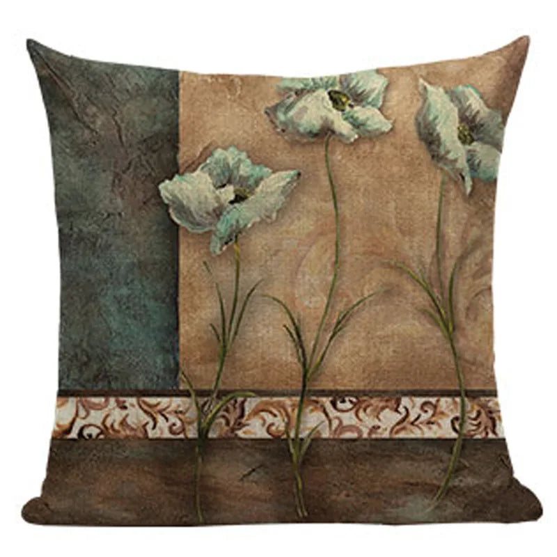 Retro Flower Cushion Cover - Axyaa Brand - Home Decor Luxury Pillows