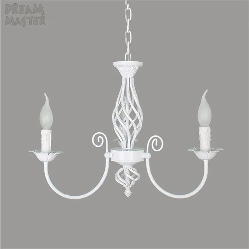 Axyaa Modern 8-Light White Iron Chandelier with LED Bulbs, European Style Living Room Lamps