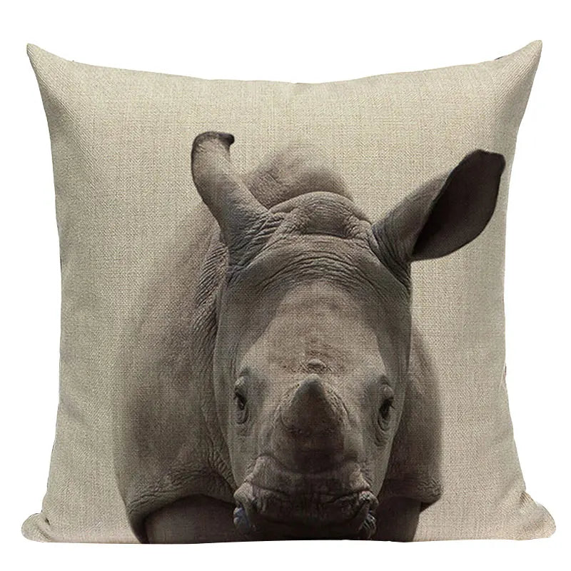 Axyaa Animal Series Cushion Cover: Tiger Elephant Monkey Pillow Cover Home Decor