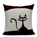 Axyaa Hand Painted Cat Eyes Linen Pillow Cover, Nordic Style, Black White Pattern