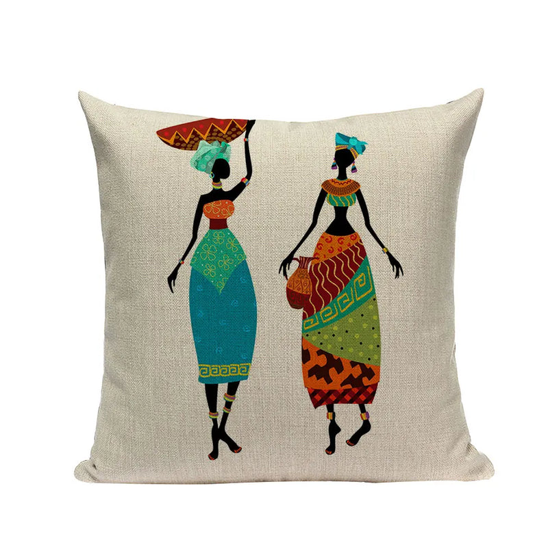 Axyaa African Geometric Dance Pillow Cover Ethnic Bedroom Sofa Decor