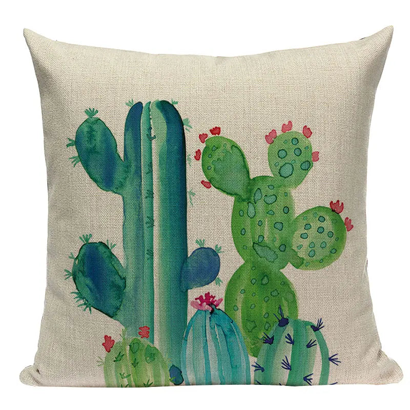 Axyaa Tree Green Cushion Cover: Green Decorative Flower Sofa Car Pillow