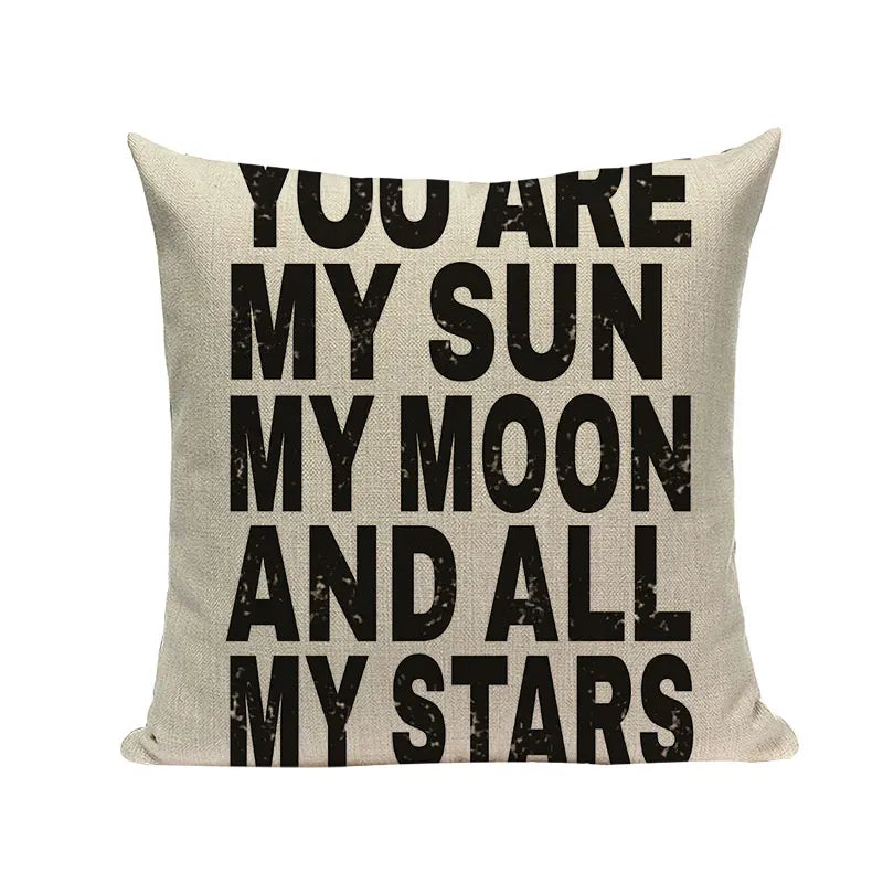 Axyaa Love Letter Cushion Cover Decorative Pillows Sofa Car Home Decor Linen Throw Pillow Case