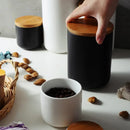 Axya Ceramic Storage Jar with Bamboo Lid - Spices Tea Coffee Container