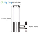 Axyaa Stainless Steel Outdoor LED Wall Light with Milky Lampshade