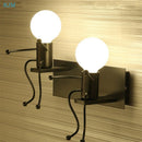 Axyaa Nordic Cartoon Iron Wall Lamps for Kids Bedroom Decor