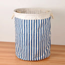 Axyaa Large Capacity Cotton Linen Toy Storage Basket Zigzag Stripe 40x50cm