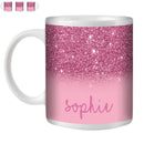 Custom Glitter Effect Tea Coffee Mug Cup Gift with Personalized Name Text - Axyaa Brand