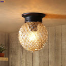 Axyaa Retro Glass LED Ceiling Light for Kitchen Hallway Balcony Porch
