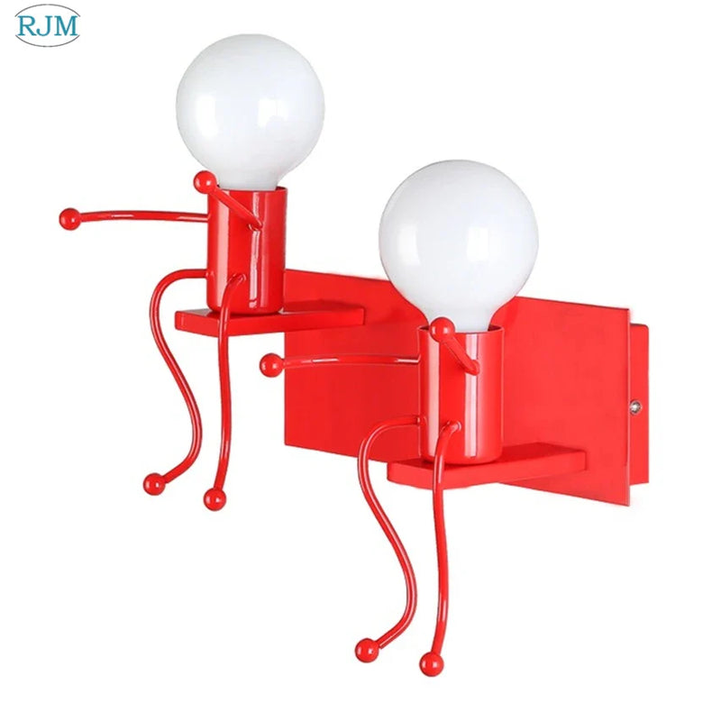 Axyaa Nordic Cartoon Iron Wall Lamps for Kids Bedroom Decor