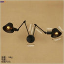 Axyaa Vintage Industrial Swing Arm Wall Light with 2 Heads in Antique Retro Style