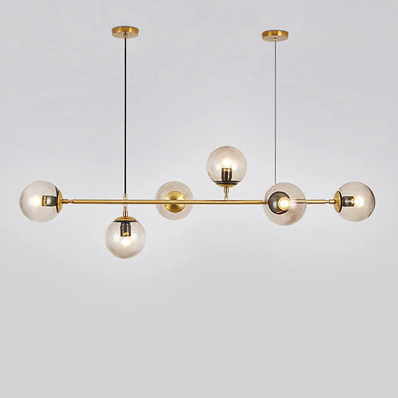 Axyaa Modern Nordic Glass Globe Chandelier - Industrial Edison E27 Handing Lamp Lighting