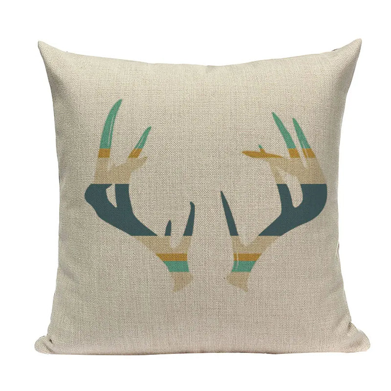Axyaa Geometric Deer Pillow Cover - Nordic Home Decoration 45X45Cm