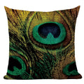 Axyaa Velvet Peacock Print Cushion Cover - Simple Linen Home Decor