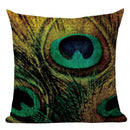 Axyaa Velvet Peacock Print Cushion Cover - Simple Linen Home Decor