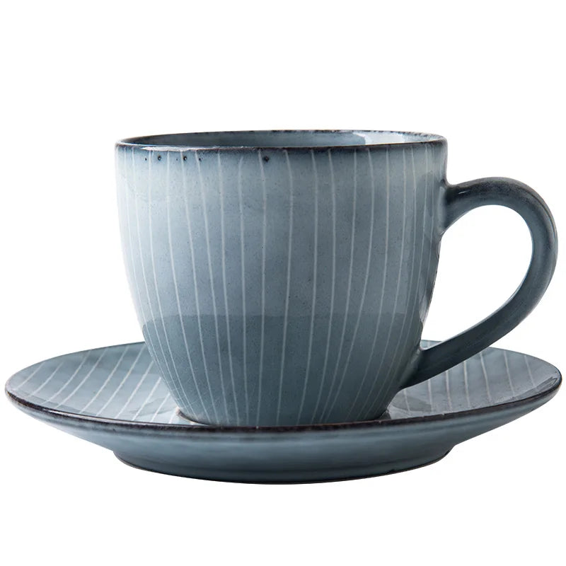Axya Creative Coffee Cup Set with Saucer for Afternoon Tea and Breakfast