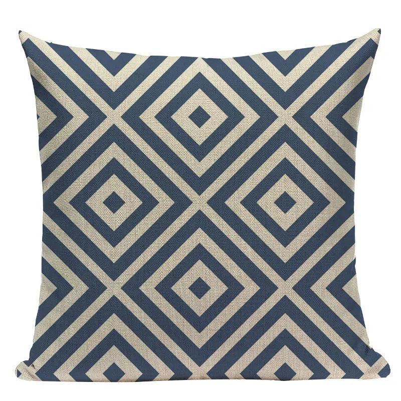 Axyaa Geometric Linen Cushion Cover Multicolour Decorative Pillow for Home Sofa