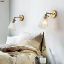 Axyaa Copper Glass LED Wall Light Vintage Wall Lamp Sconce