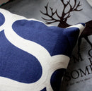 Axyaa Geometric Blue Embroidered Cushion Cover, 45x45cm, Home Decor