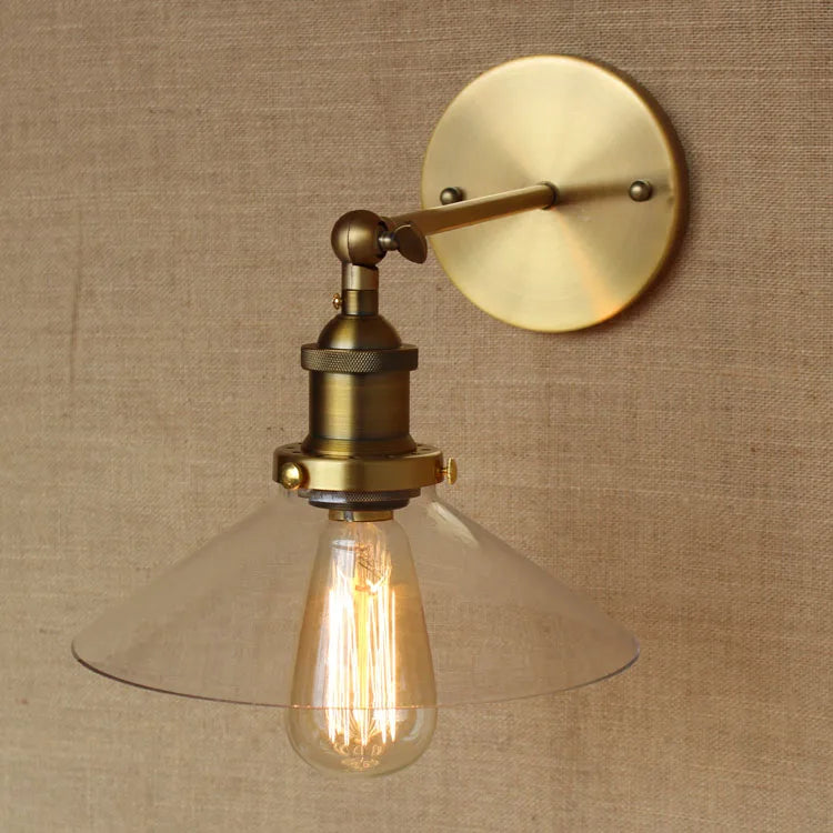 Axyaa Retro Glass Wall Lights - Rustic Loft Industrial Sconce
