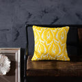 Axyaa Yellow Geometric Embroidered Cushion Cover 45x45cm