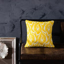 Axyaa Yellow Geometric Embroidered Cushion Cover 45x45cm