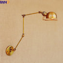 Axyaa Gold Swing Arm Wall Lamp LED Retro Loft Industrial Sconce Light