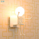 Axyaa Nordic Cartoon Iron Wall Lamps for Kids Bedroom Decor