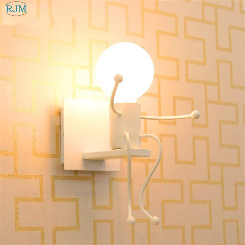 Axyaa Nordic Cartoon Iron Wall Lamps for Kids Bedroom Decor