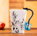 Axyaa Violin Guitar Ceramic Music Mug, Creative Stave Cup with Handle