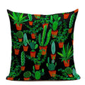 Axyaa Yellow Cactus Watercolor Cushion Cover Farmhouse Decor Pillowcase