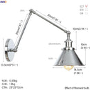Axyaa Industrial Long Arm LED Wall Lamp for Bedroom & Living Room