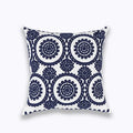 Axyaa Geometric Blue Embroidered Cushion Cover, 45x45cm, Home Decor