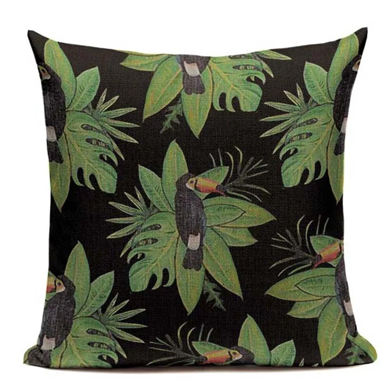 Axyaa Tropical Plant Banana Leaf Throw Pillow Cover for High Quality Home Decor