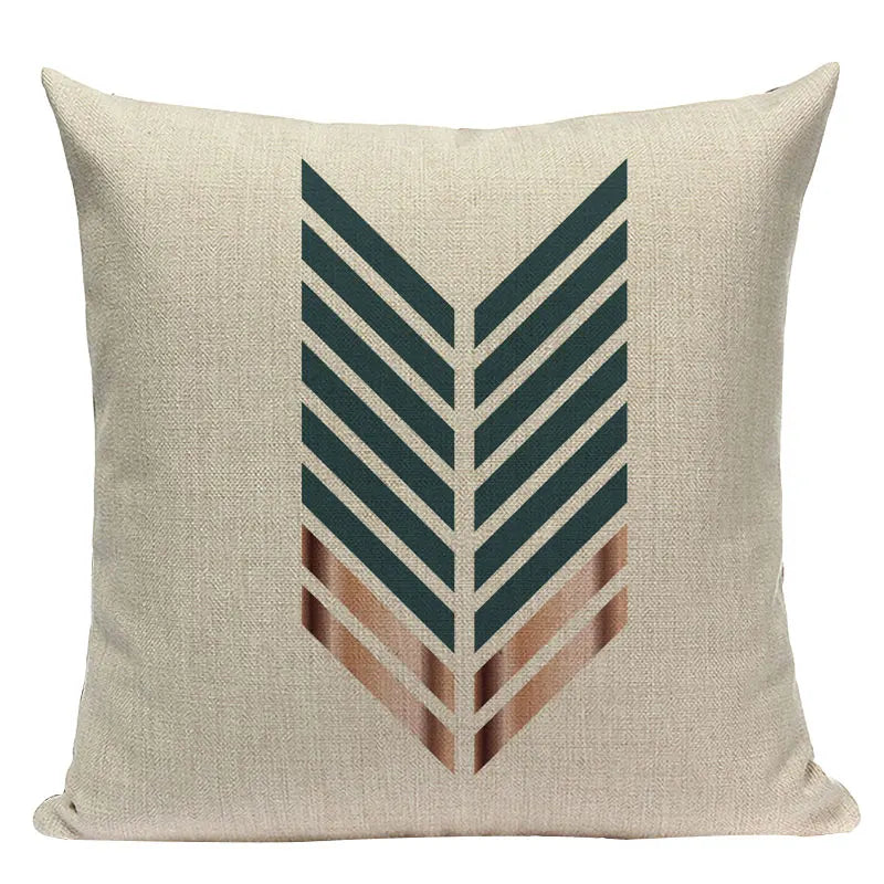 Axyaa Striped Geometric Cushion Cover 45x45cm in Black, Blue