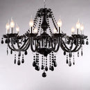 Axyaa Black Crystal Chandelier: Luxury Candle Lamp for Stylish Living Rooms & Bedrooms