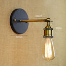 Axyaa Gold Arm Vintage Wall Lamp with Edison Bulb