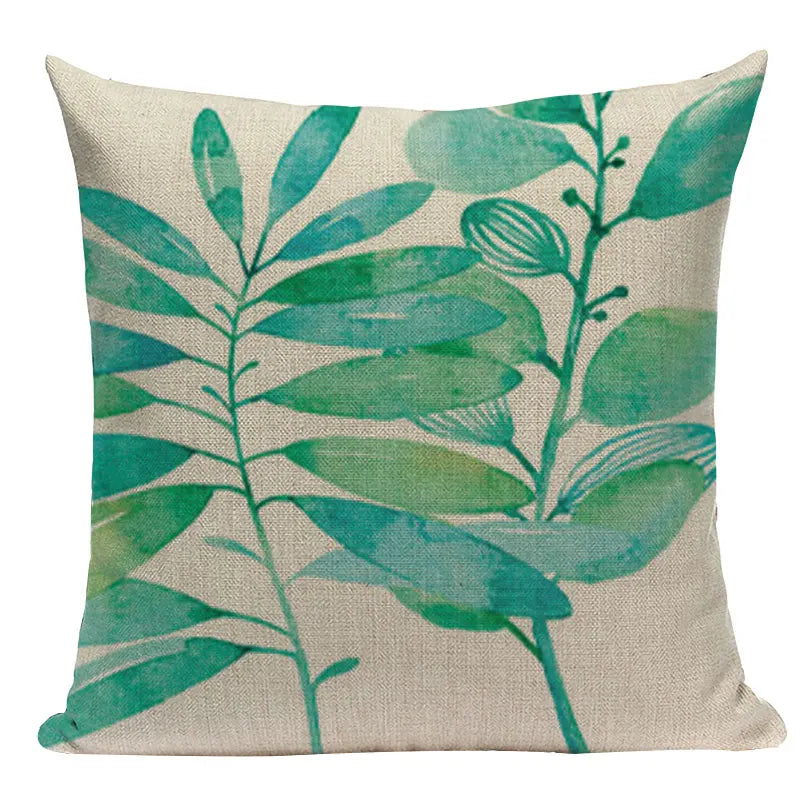Axyaa Tree Green Cushion Cover: Green Decorative Flower Sofa Car Pillow